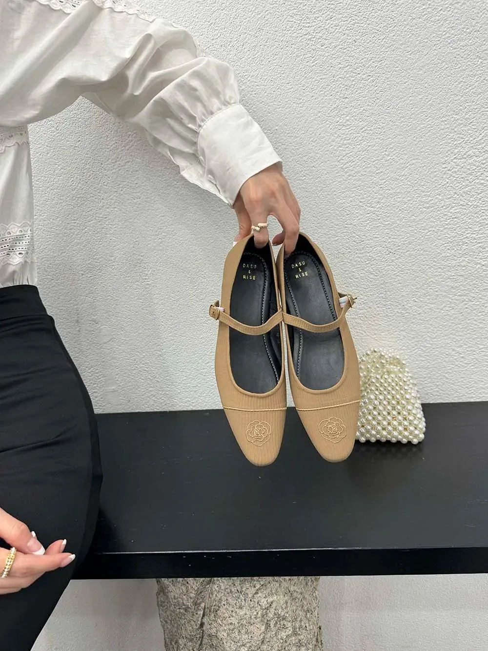 binfenxie  -  Round Toe Women Loafers 2024 New Arrivals Black Beige Khaki Belt Buckle Autumn Spring Dress Shoes Woman Low Heeled Party Pumps