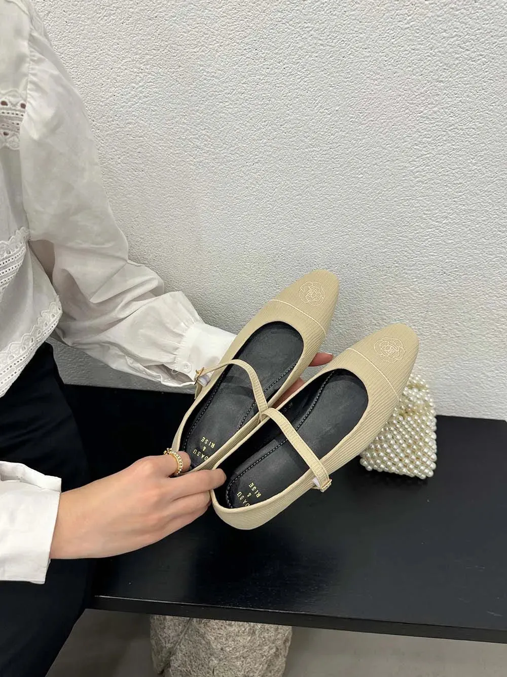 binfenxie  -  Round Toe Women Loafers 2024 New Arrivals Black Beige Khaki Belt Buckle Autumn Spring Dress Shoes Woman Low Heeled Party Pumps