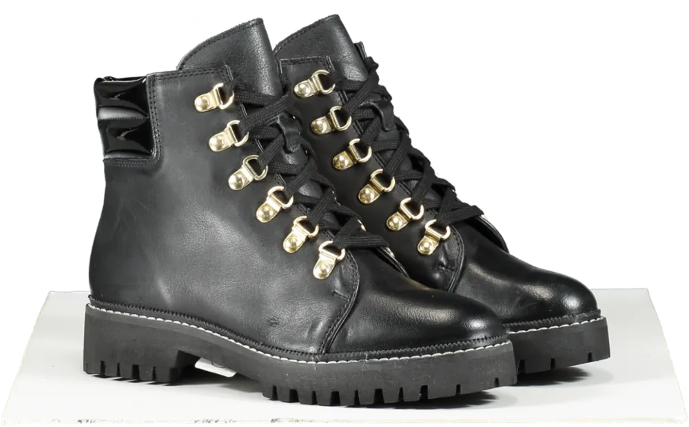 Carvela Black Stolen Leather Biker Ankle Boots UK 3 EU 36 