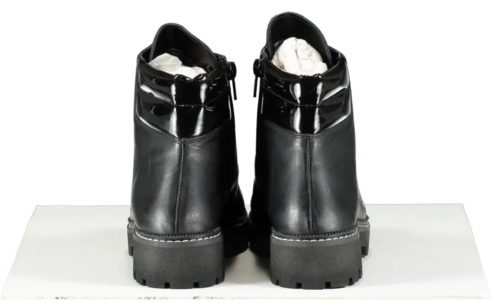 Carvela Black Stolen Leather Biker Ankle Boots UK 3 EU 36 