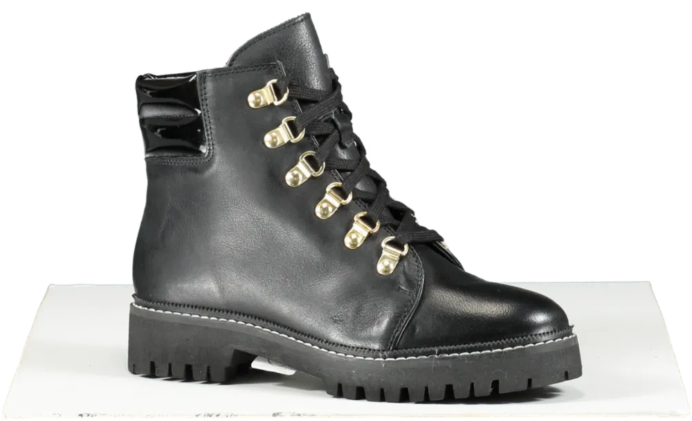 Carvela Black Stolen Leather Biker Ankle Boots UK 3 EU 36 