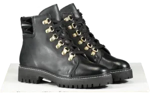 Carvela Black Stolen Leather Biker Ankle Boots UK 3 EU 36 