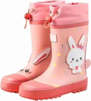 Children Boys Girls Rain Boots aterproof Shoes Kids Adorable Animal Patterns Handmade Natural Rubber Rain Boots