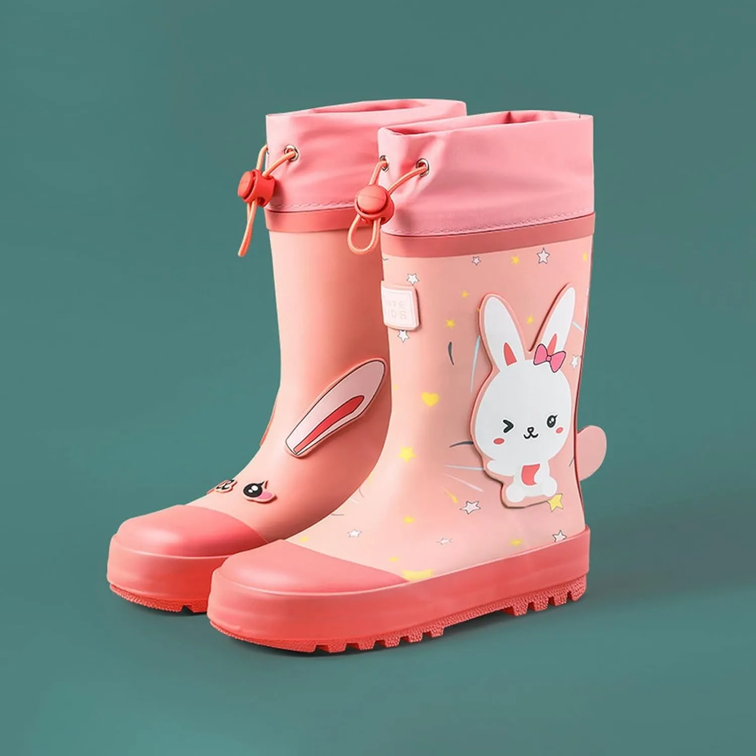 Children Boys Girls Rain Boots aterproof Shoes Kids Adorable Animal Patterns Handmade Natural Rubber Rain Boots