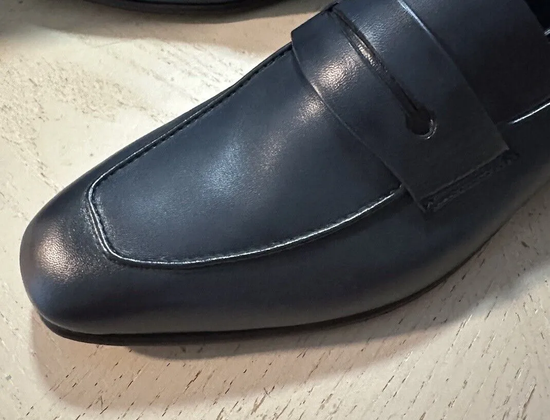 Ermenegildo Zegna Leather Reverse Construction Loafers DK Blue 11.5 US New $950