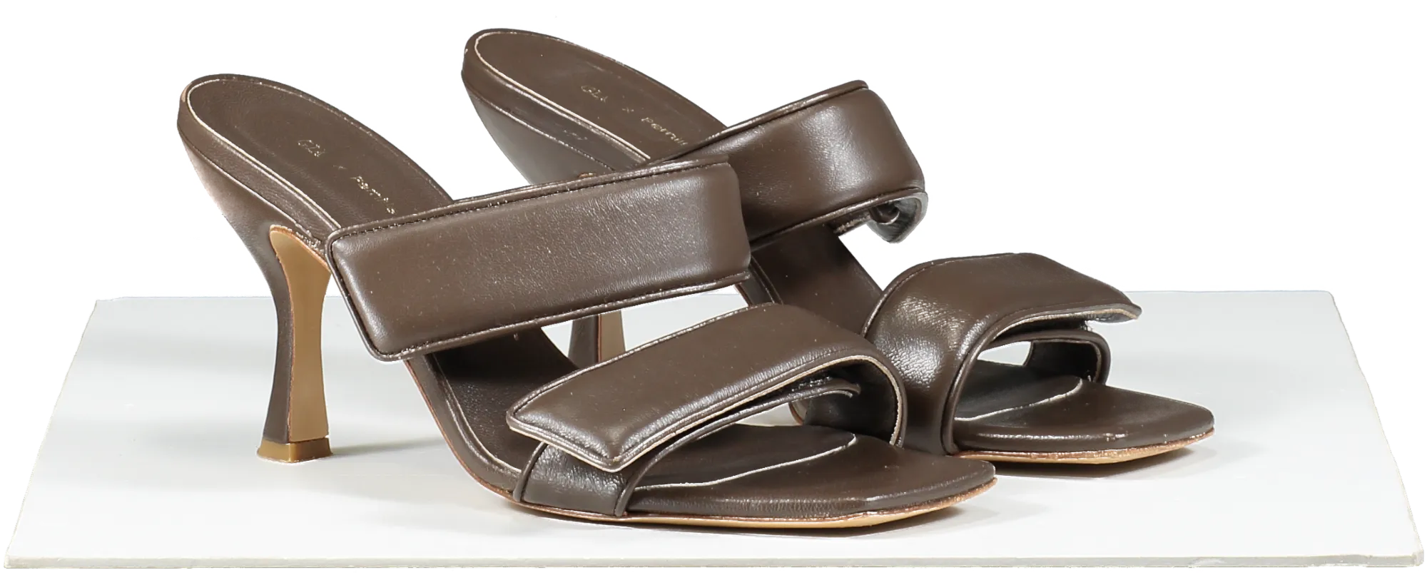 GIA BORGHINI X Pernille Teisbaek Perni 03 Leather Sandals In Brown UK 6 EU 39 