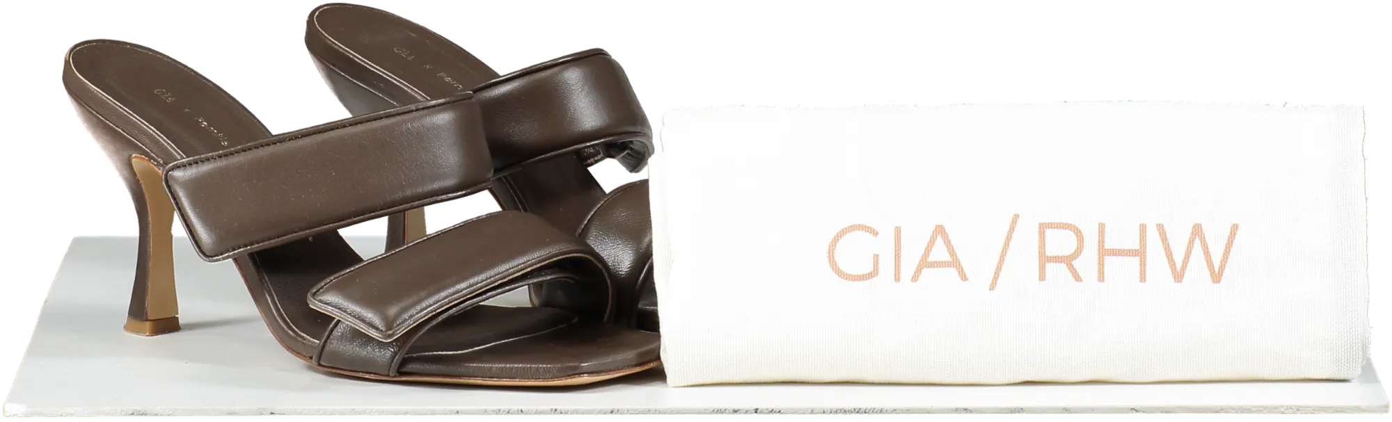 GIA BORGHINI X Pernille Teisbaek Perni 03 Leather Sandals In Brown UK 6 EU 39 