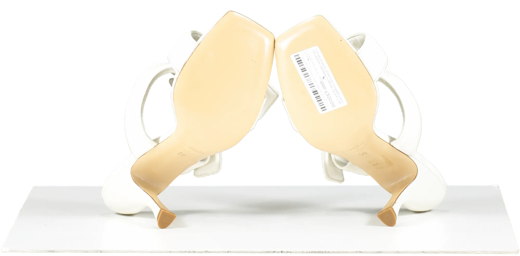 GIA BORGHINI X Pernille Teisbaek Perni 03 Leather Sandals In White UK 6 EU 39 