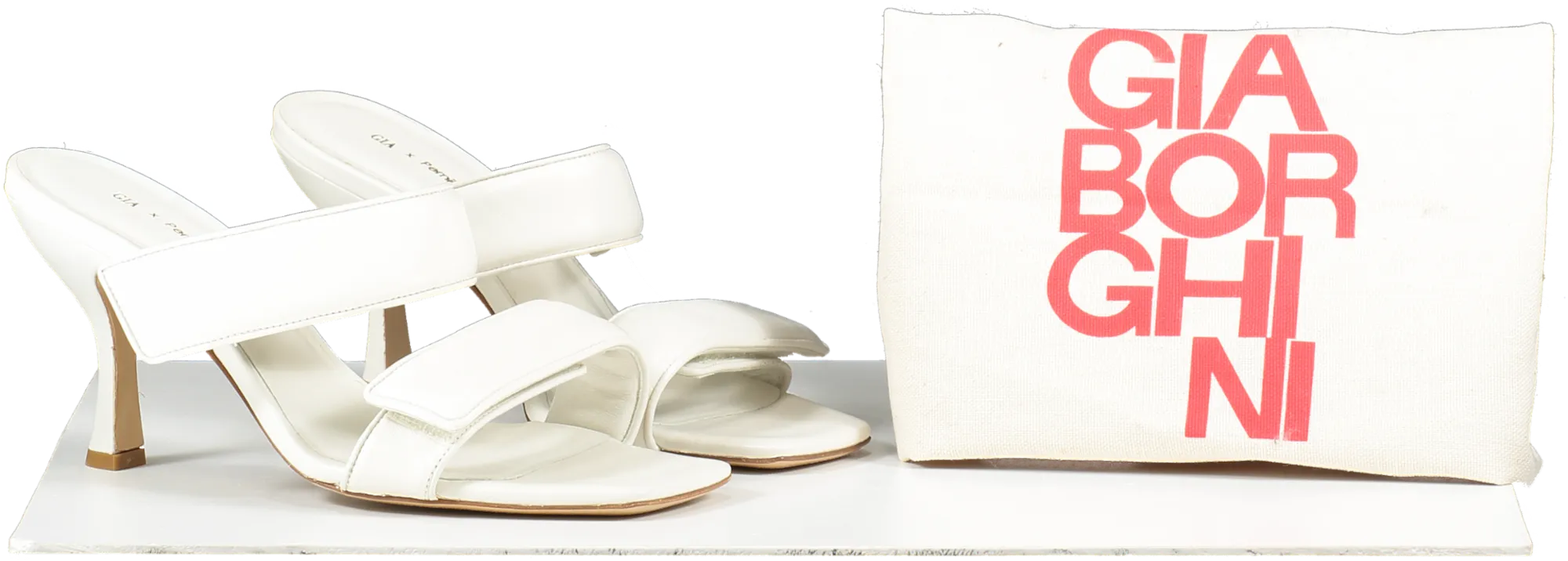 GIA BORGHINI X Pernille Teisbaek Perni 03 Leather Sandals In White UK 6 EU 39 