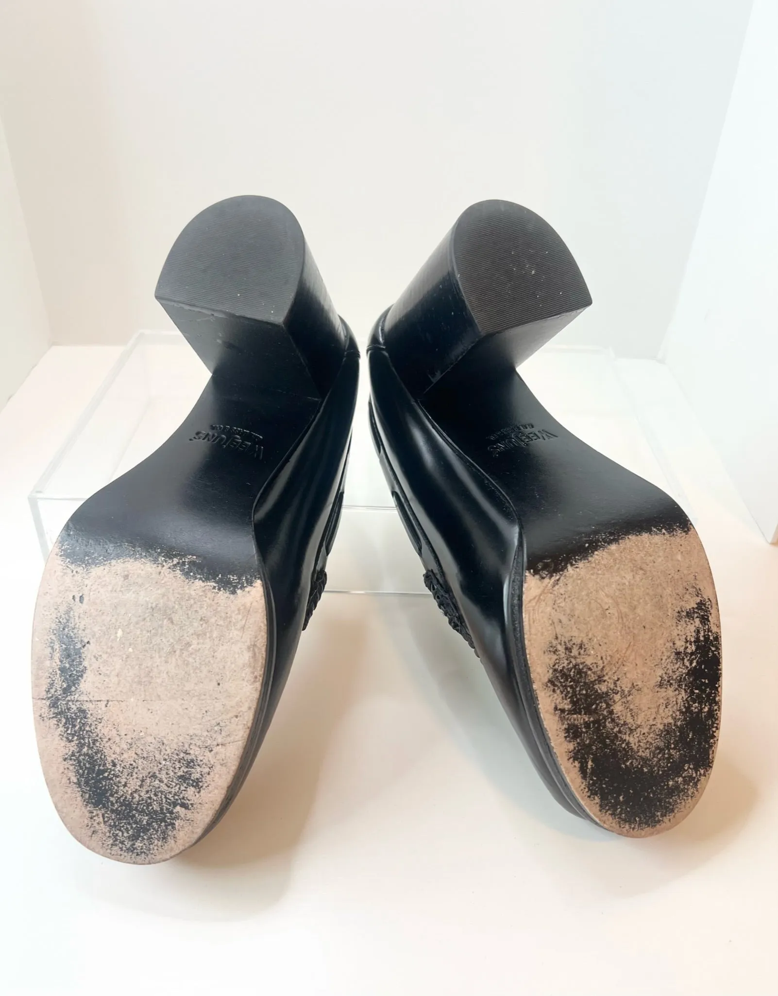 Re/Done   Weejuns Heeled Leather Loafers, Size 8.5