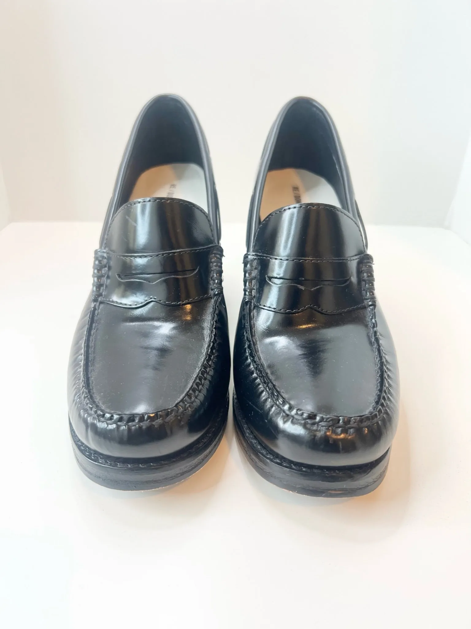 Re/Done   Weejuns Heeled Leather Loafers, Size 8.5