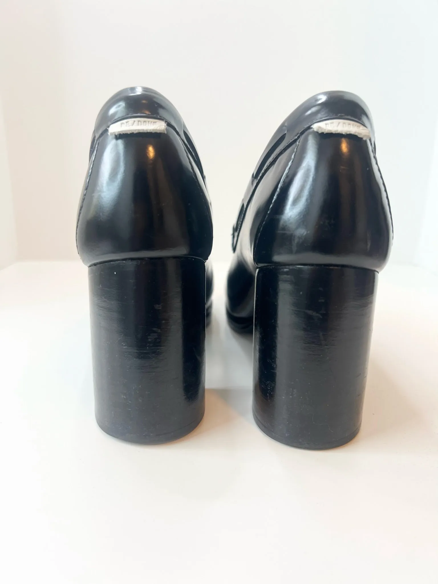 Re/Done   Weejuns Heeled Leather Loafers, Size 8.5