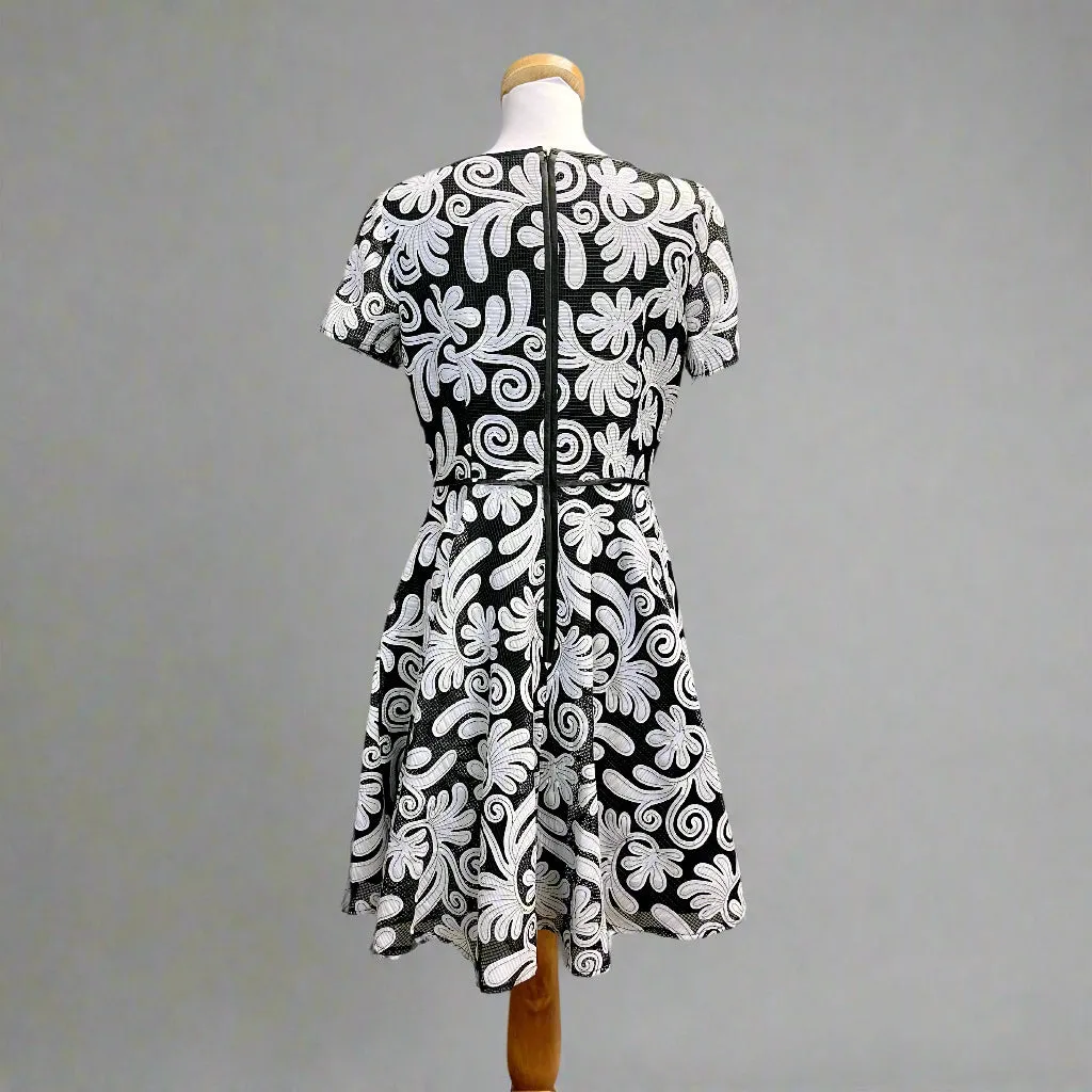 Shani black and white floral dress, size 8