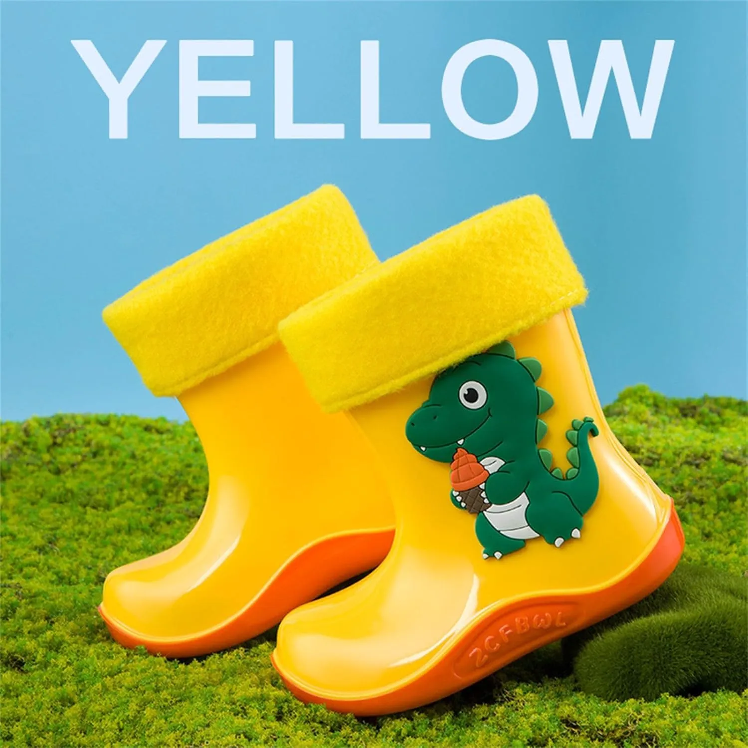 Toddler Rain Boots for Boys Girls, Dinosaur Cute Fun aterproof Non-Slip Bottom for Outdoor Play Kids Rain Shoes