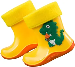 Toddler Rain Boots for Boys Girls, Dinosaur Cute Fun aterproof Non-Slip Bottom for Outdoor Play Kids Rain Shoes