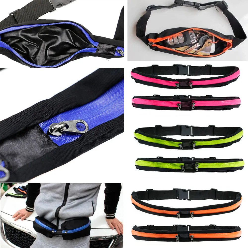 Unisex Sport Runner Zipper Fanny Pack Belly Waist Bag Fitness Running Belt Pouch