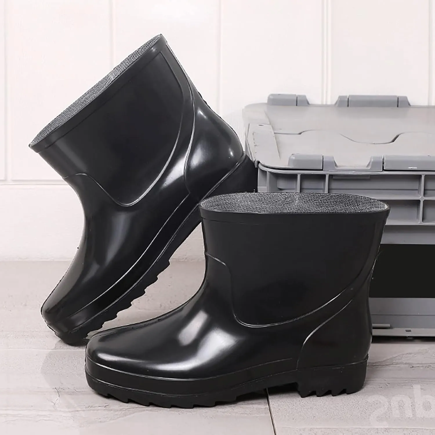 Women's Ankle Rubber Rain Boots Waterproof Short Chelsea Boots for Garden with Comfortable Insoles Rain Boots Women
