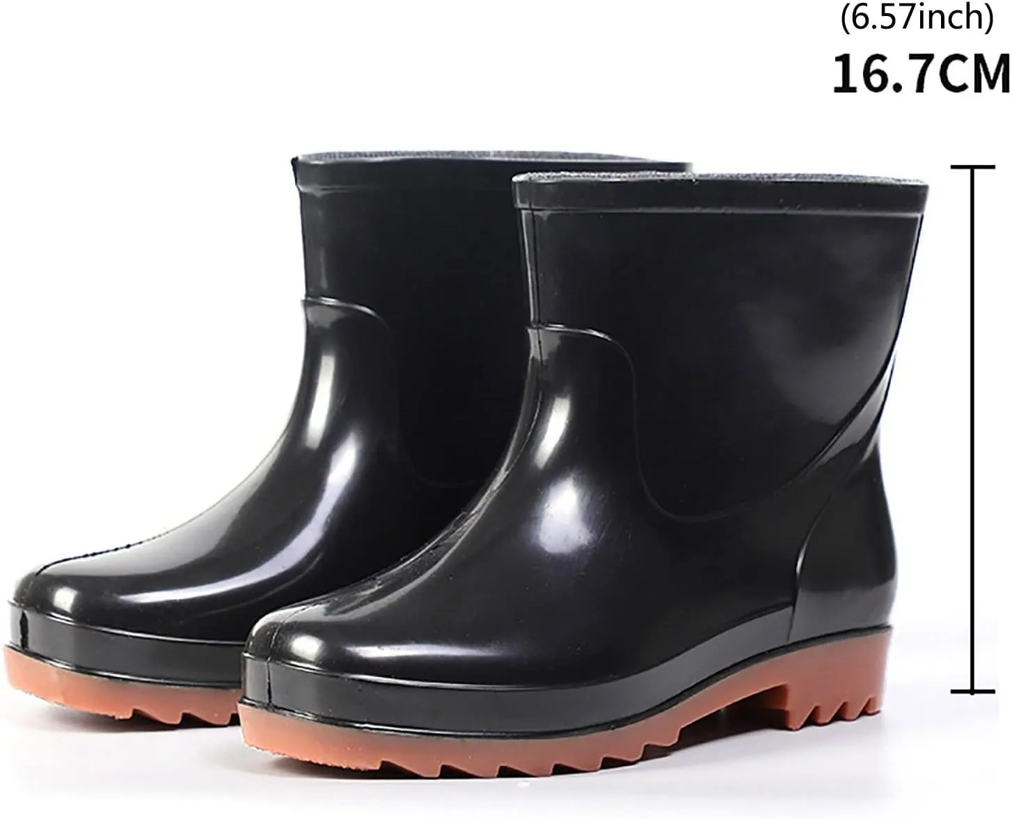 Women's Ankle Rubber Rain Boots Waterproof Short Chelsea Boots for Garden with Comfortable Insoles Rain Boots Women