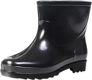 Women's Ankle Rubber Rain Boots Waterproof Short Chelsea Boots for Garden with Comfortable Insoles Rain Boots Women