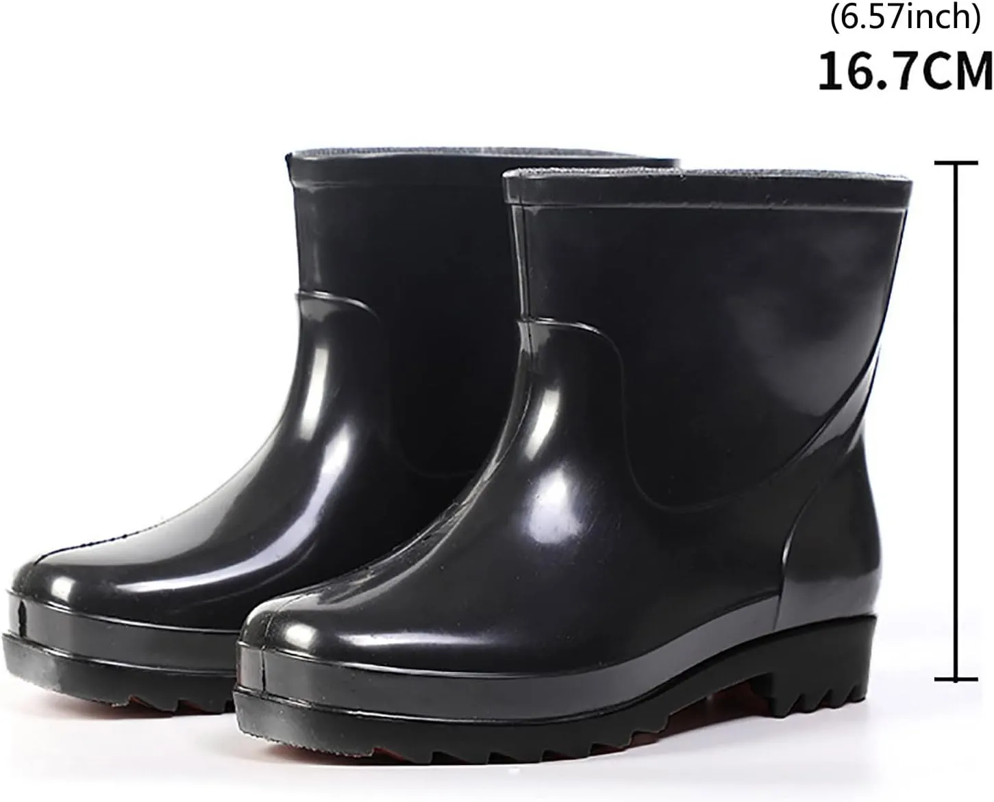 Women's Ankle Rubber Rain Boots Waterproof Short Chelsea Boots for Garden with Comfortable Insoles Rain Boots Women