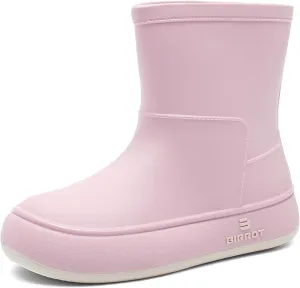 YUHITYGZGS Rain Boots for Women, Lightweight Waterproof Rubber Boots, Anti-Slip Chelsea Womens Rain Boots, Stylish Mid Heel Ankle Garden Booties with Comfy Insoles for Outdoor