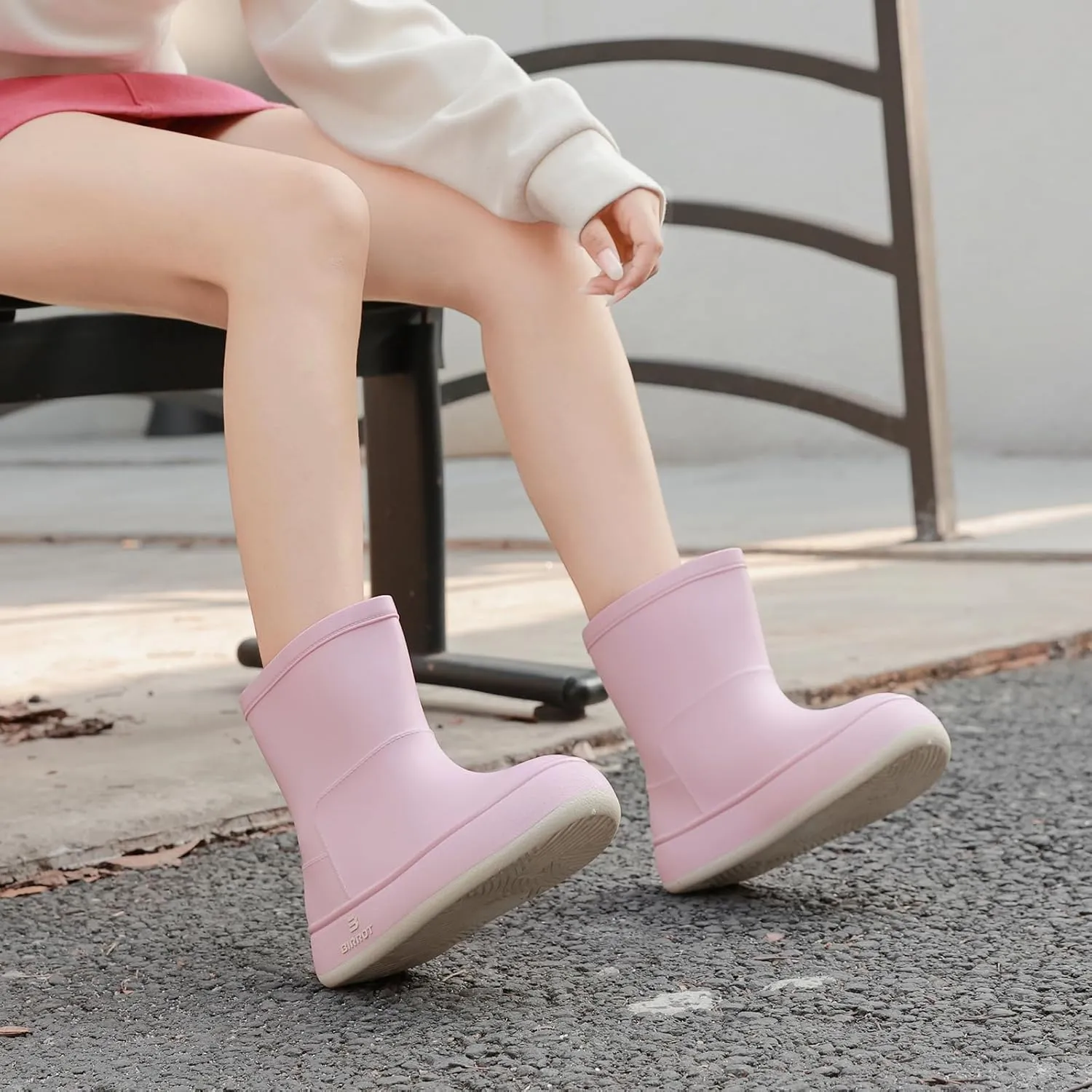 YUHITYGZGS Rain Boots for Women, Lightweight Waterproof Rubber Boots, Anti-Slip Chelsea Womens Rain Boots, Stylish Mid Heel Ankle Garden Booties with Comfy Insoles for Outdoor